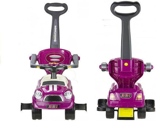 Lean Toys Mașină Ride On Cu Mâner Pentru Părinți Violet