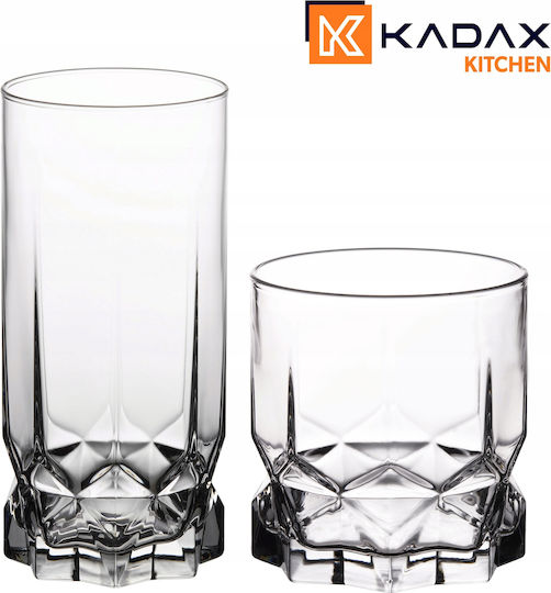 Kadax Комплект Стъклени Чаши За Вода Уиски Мартини Коктейл 325мл 12 Броя