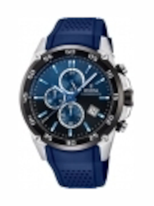 Festina Men's Watch 46mm Chronograph Battery with Blue Rubber Strap