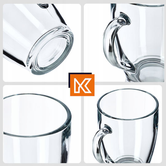 Kadax Σετ Ποτήρια Νερού / Καφέ / Freddo Γυάλινα 350ml 4τμχ