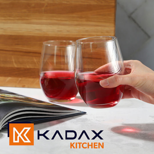 Kadax Комплект Чаши Бяло вино / Вода от Стъкло в Прозрачен Цвят 580мл 4бр