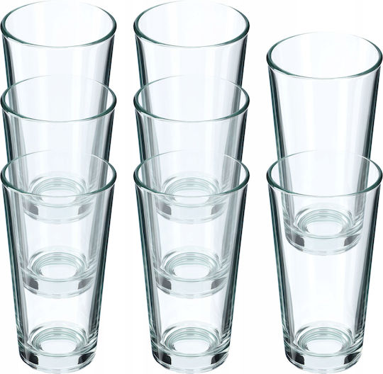 Kadax Set de pahare pentru apa din Sticlă 340ml 8buc