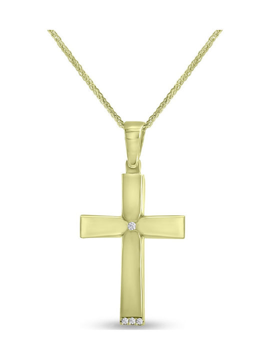 Psomas Дамски Златен Кръст 14K