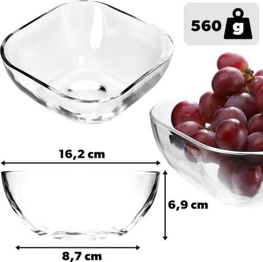 Kadax Salatschüssel Glas Transparent 16x16cm 1Stück