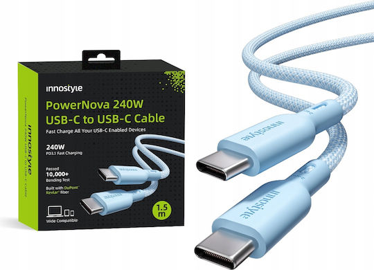 Innostyle USB 2.0 Кабел USB-C Мъжки - USB-C 240W Захранване PD Син 2м ICC240BB