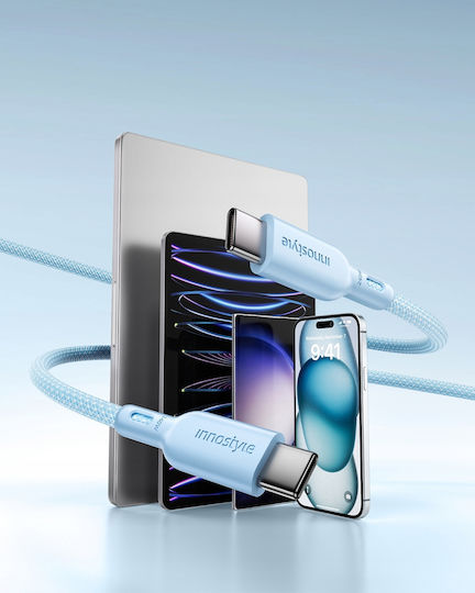 Innostyle USB 2.0 Кабел USB-C Мъжки - USB-C 240W Захранване PD Син 2м ICC240BB