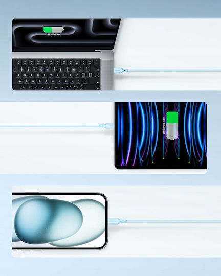 Innostyle USB 2.0 Кабел USB-C Мъжки - USB-C 240W Захранване PD Син 2м ICC240BB