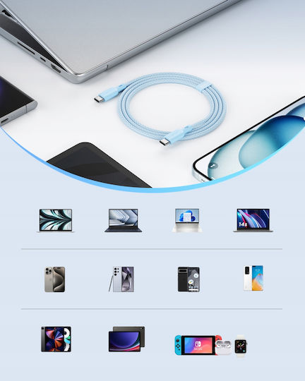 Innostyle USB 2.0 Кабел USB-C Мъжки - USB-C 60W Захранване (PD) Син 2м ICC150BB