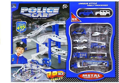 Large Police Car Track 10 Vehicles 495cm