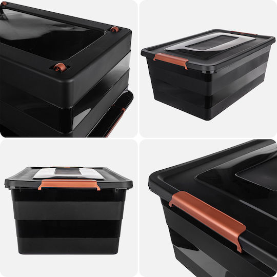 Kadax Πλαστικό Κουτί Αποθήκευσης με Καπάκι Διάφανο 40cm