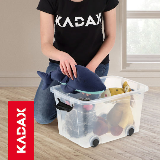 Kadax Kunststoff Aufbewahrungsbox mit Rollen und Deckel Grün 40Es 1Stück