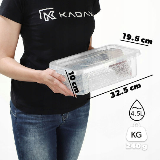 Kadax Plastic Cutie de Depozitare cu Capac Transparent 4.5lt 1buc