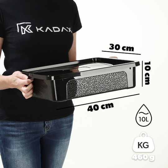 Kadax Πλαστικό Κουτί Αποθήκευσης με Καπάκι Μαύρο 10lt
