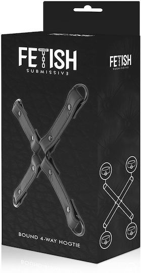 Fetish Submissive Vegan Leather Hogtie Black