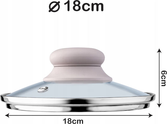 Kadax Καπάκι για Τηγάνι και Κατσαρόλα Γυάλινο 18cm 143024