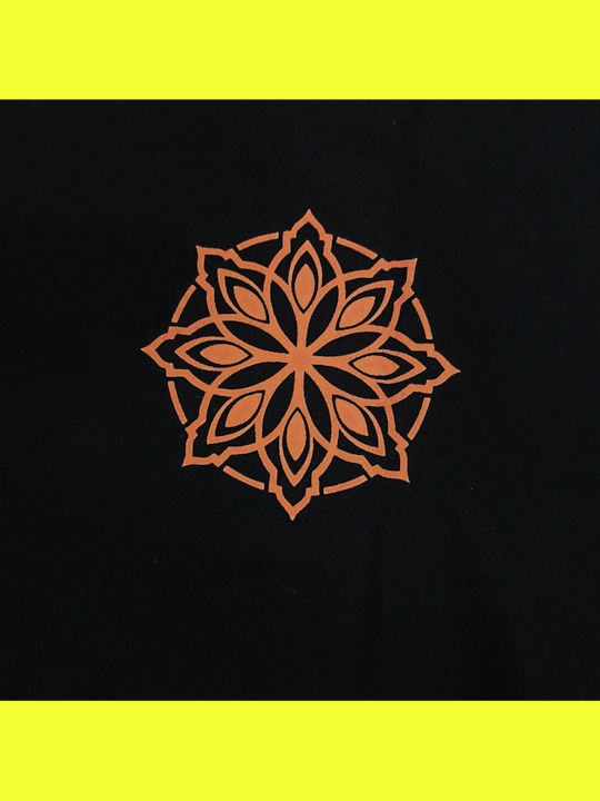 Mandala T-shirt Bărbătesc cu Mânecă Scurtă Black