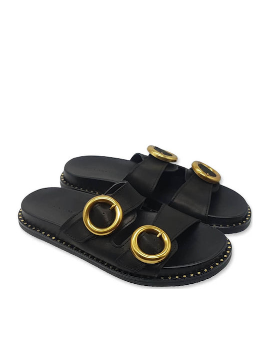 Sandale Casual Damă Din Piele Negre