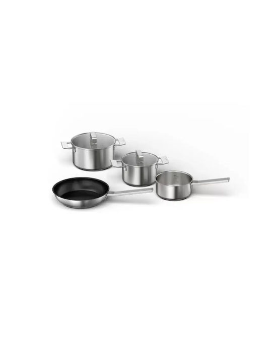 Bosch Cookware Set Made of Stainless Steel Silver with Non-Stick Coating 4 Pieces