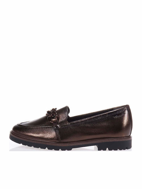 Leder Damen Mokassins in Braun Farbe