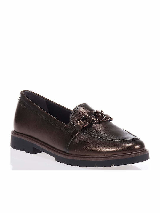 Leder Damen Mokassins in Braun Farbe