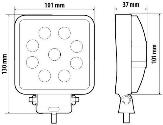 Lampa Squareς Waterproof Headlights Car LED 10 - 30V 15W 1pcs