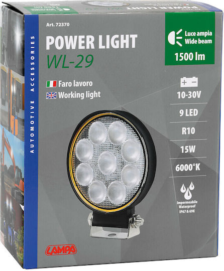 Lampa Roundς Waterproof Headlights Car LED 10 - 30V 15W 1pcs