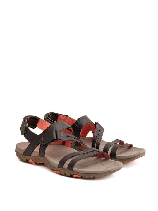 Merrell Sandspur Leather Women's Flat Sandals Anatomic Sporty in Brown Color