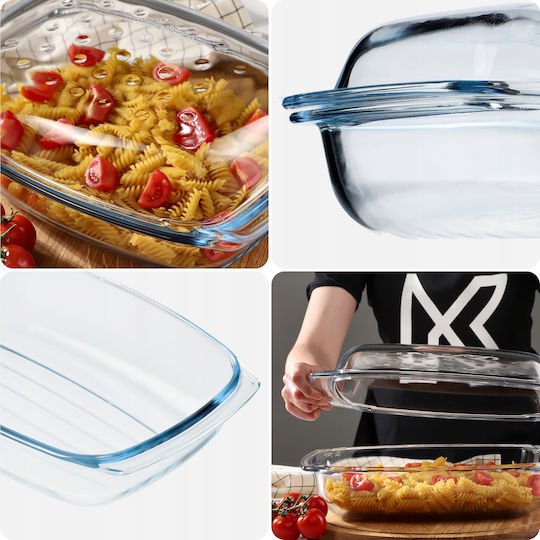 Kadax Oală Dreptunghiulară de Sticlă 4.1lt 1buc