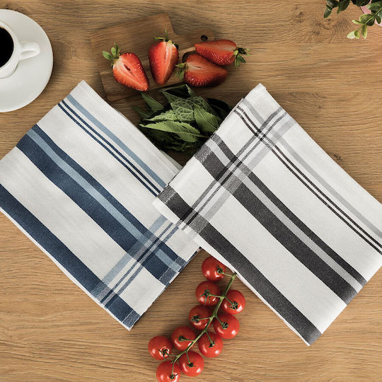 Darymex Kitchen Towel from 100% Cotton in Blue Color 50x70cm 5 Pieces