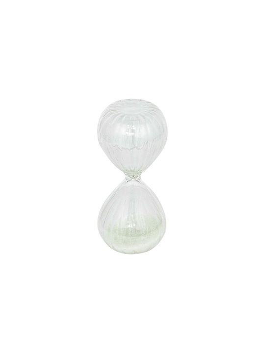 Atmosphera As Sabi Decorative Office Hourglass Made of Glass 14x6.3x6.3cm 3 Pieces in Beige Color