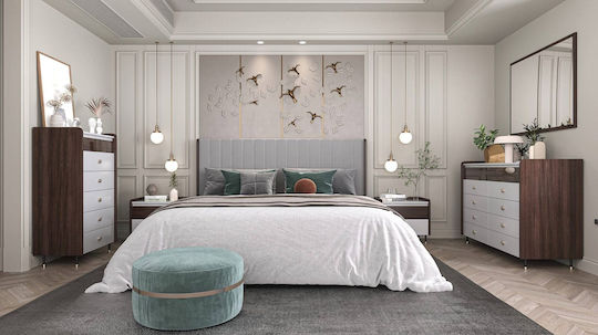 Fratelli Home Forza Като Огледало за Стена с Кафяв Дърво Рамка 110x81.5см 1бр
