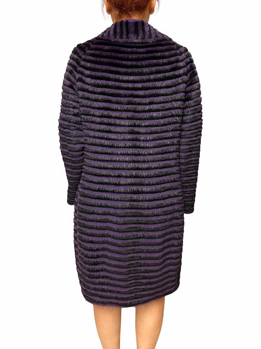 Scurtă Blană de damă Purple-black