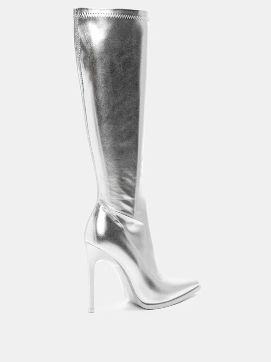 Stiletto Sock Boots 4306311-silver