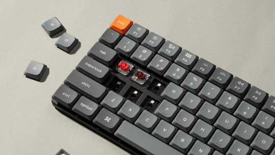 Keychron K3M-H3 Max QMK/VIA K3M-H3 Wireless Gaming Mechanical Keyboard 75% with Gateron Low Profile Brown Switches and RGB Lighting (English US) Gray