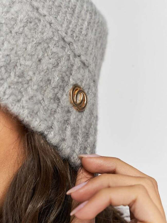 Beanie Unisex Σκούφος Πλεκτός σε Γκρι χρώμα