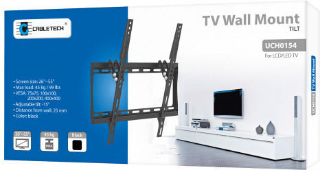 Cabletech UCH0154 Βάση Τηλεόρασης Τοίχου έως 55" και 35kg