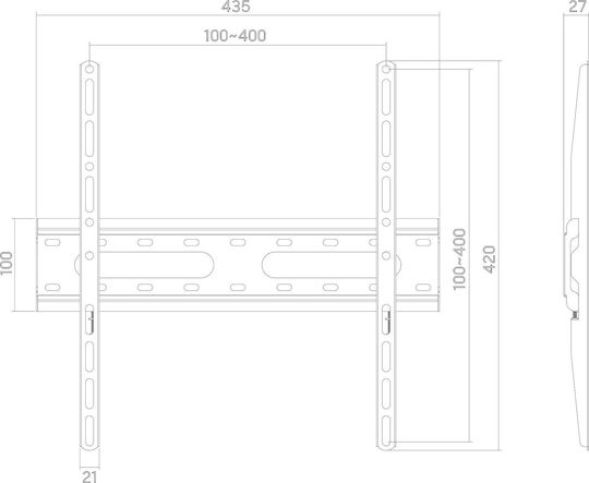 DM Pro DM-3270F Βάση Τηλεόρασης Τοίχου έως 70" και 45kg Μαύρο