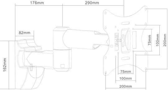 Cabletech BG-0043A Επιτοίχια έως 42" και 30kg