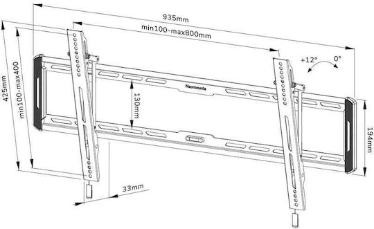 Neomounts WL35-550BL18 WL35-550BL18 Βάση Τηλεόρασης Τοίχου έως 86" και 70kg