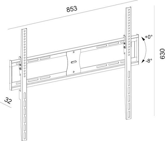 Sonora Wonderwall 800 Tilt Βάση Τηλεόρασης Τοίχου έως 80" και 65kg
