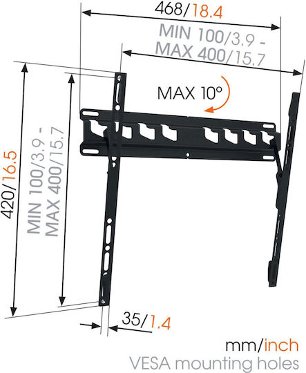 Vogel's MA3010 MA3010 Wall TV Mount up to 55" and 40kg