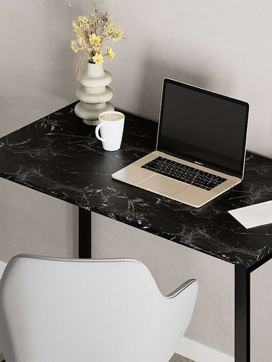 Desk Inna Wooden Black with Metal Legs 110x60x75cm