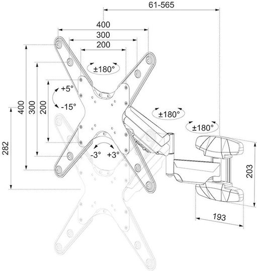 Neomounts WL70-550BL14 Βάση Τηλεόρασης Τοίχου με Βραχίονα έως 55" και 30kg