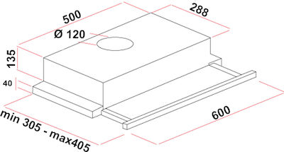 Silifo Hota Glisantă 60cm Inox