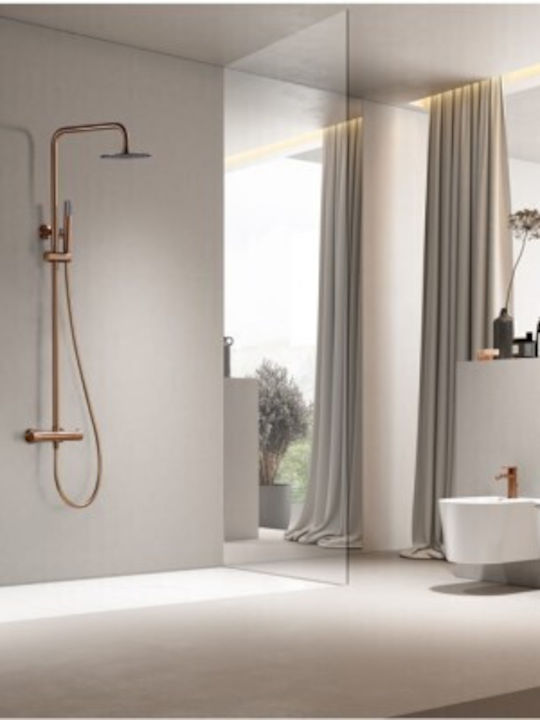 Imex Ρυθμιζόμενη Στήλη Ντουζ με Μπαταρία 88-124 cm Ροζ