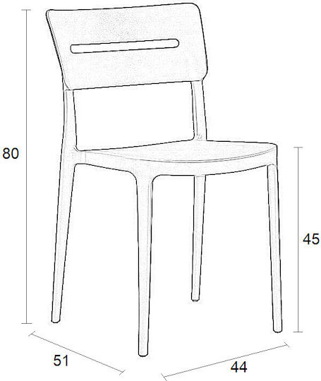 Chair Emily Cappuccino 57x51x80cm