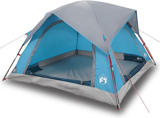 vidaXL Campingzelt Iglu Blau 3 Jahreszeiten für 4 Personen 218x218x135cm