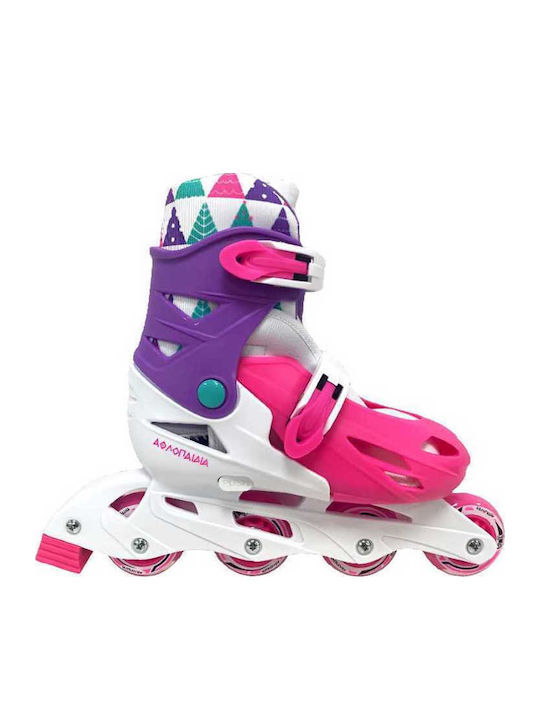 Athlopaidia Inline Adjustable Rollers Multicolour Fuchsia Purple White Kids