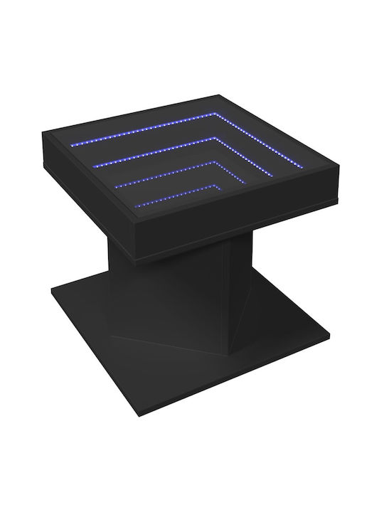 LED Coffee Table Black 50x50x45 cm Engineered Wood 847561 Black
