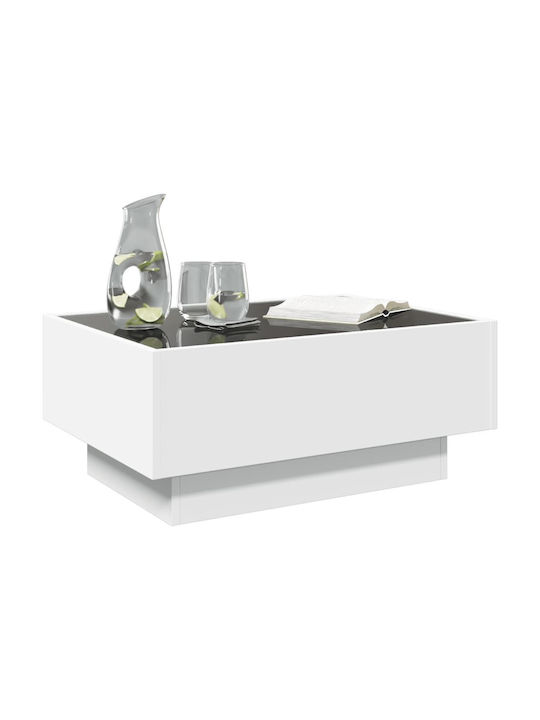 Coffee Table with LED White 70x50x30 cm Engineered Wood White 70 x 50 x 30 cm